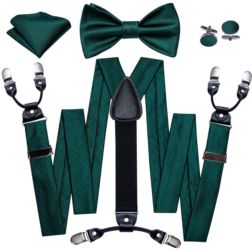 GentCrest Green Striped Suspenders - Image 1