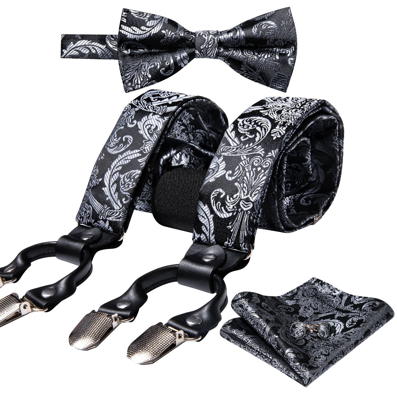 GentCrest Black Paisley Suspenders - Image 3