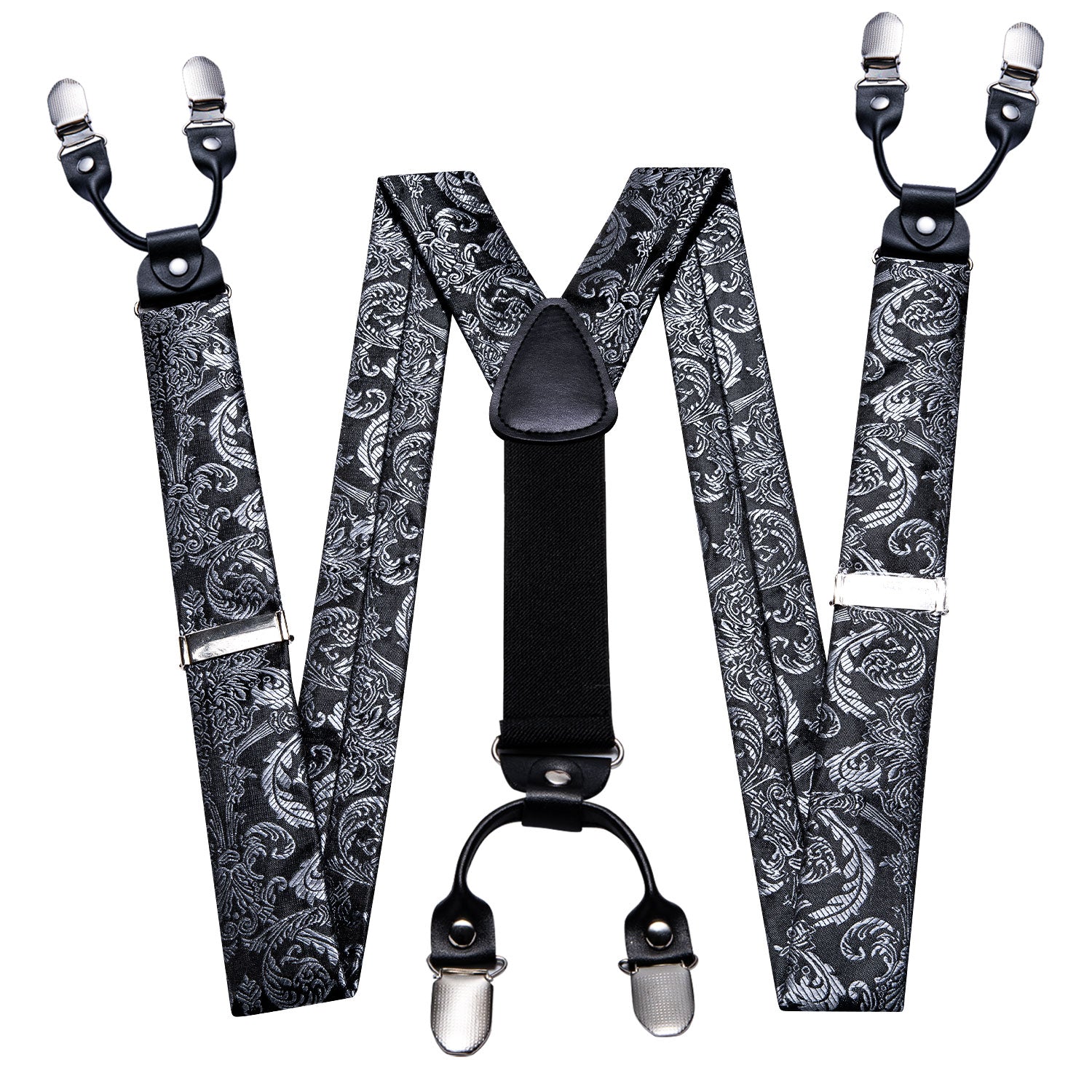 GentCrest Black Paisley Suspenders - Image 6