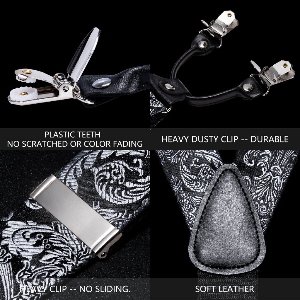 GentCrest Black Paisley Suspenders - Image 8