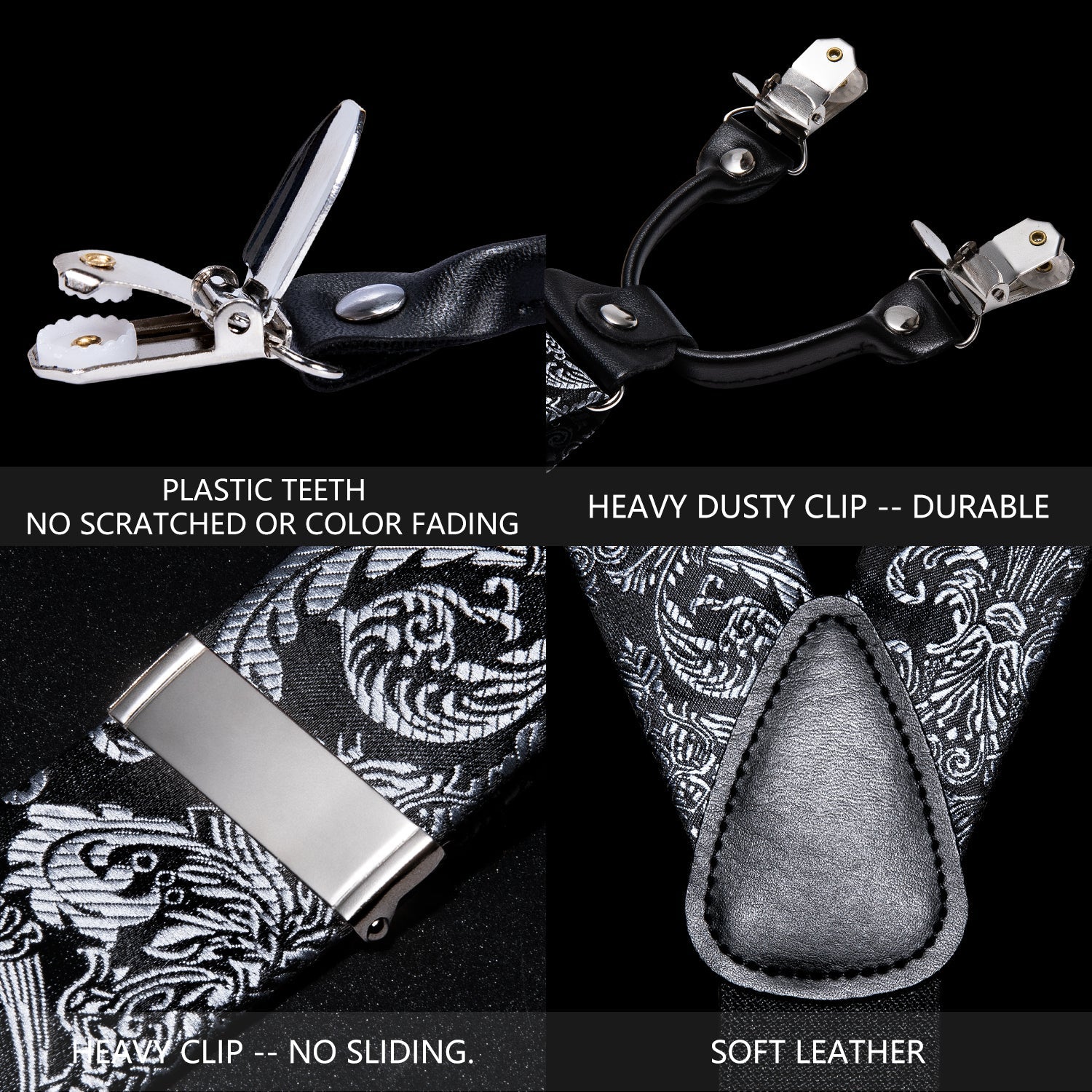 GentCrest Black Paisley Suspenders - Image 8