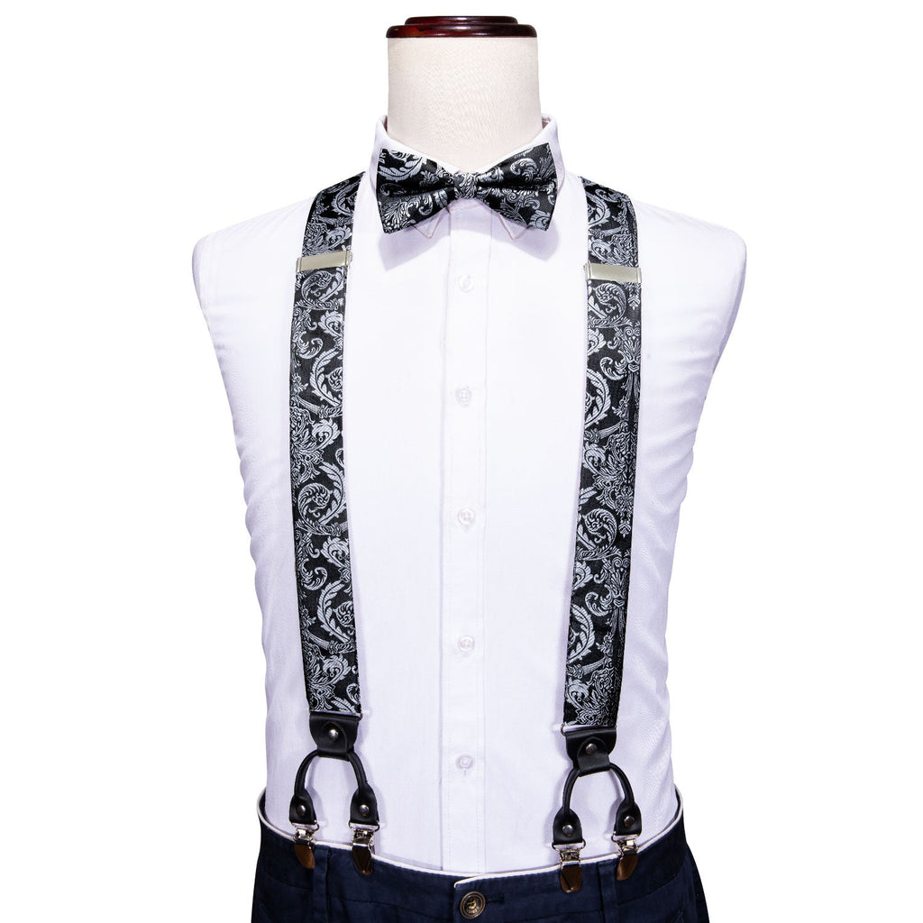 GentCrest Black Paisley Suspenders - Image 1