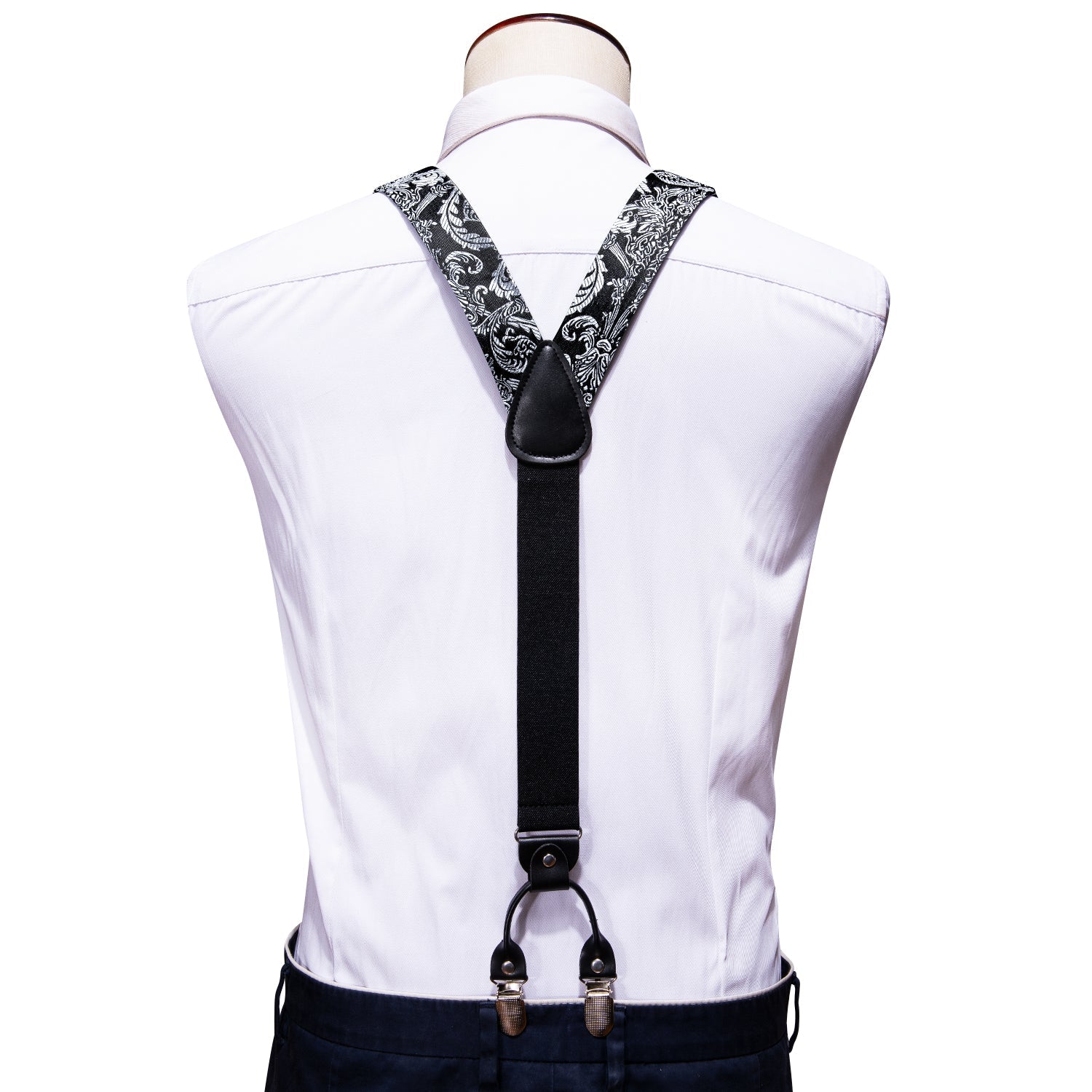 GentCrest Black Paisley Suspenders - Image 5