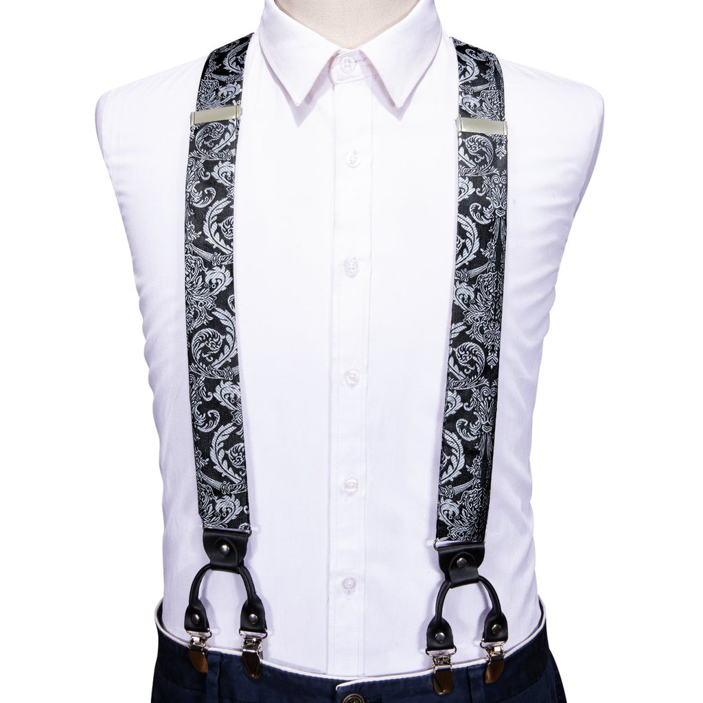 GentCrest Black Paisley Suspenders - Image 4