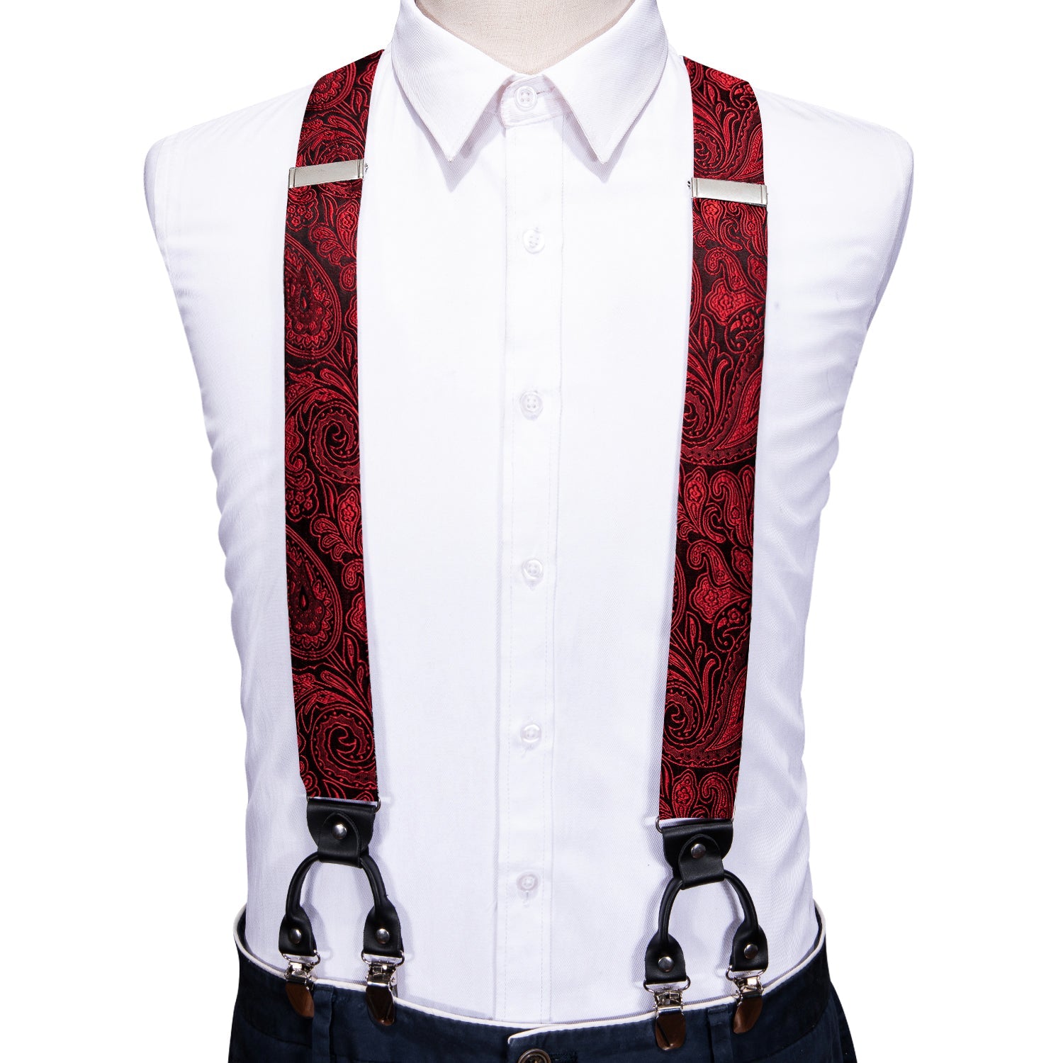 GentCrest Black Paisley Suspenders - Image 4