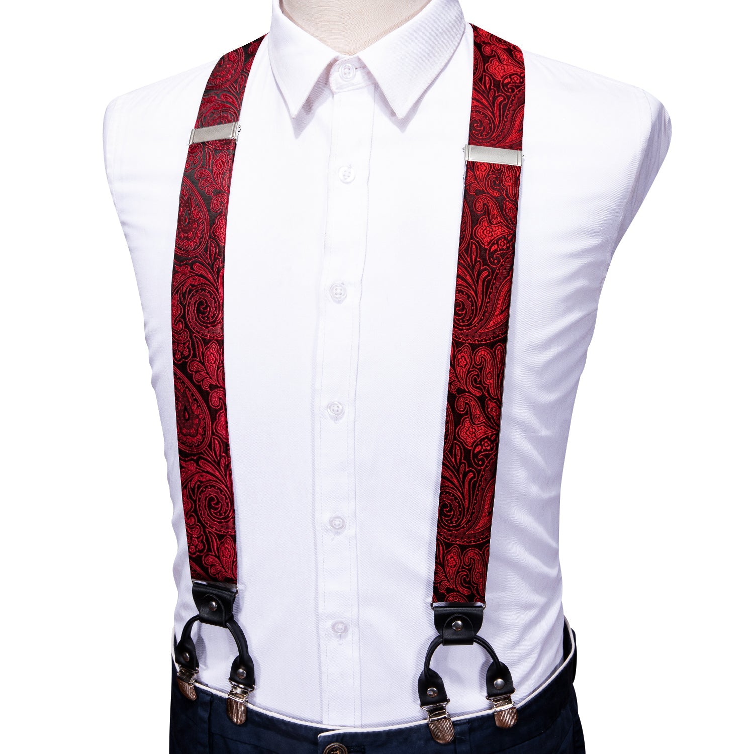 GentCrest Black Paisley Suspenders - Image 2