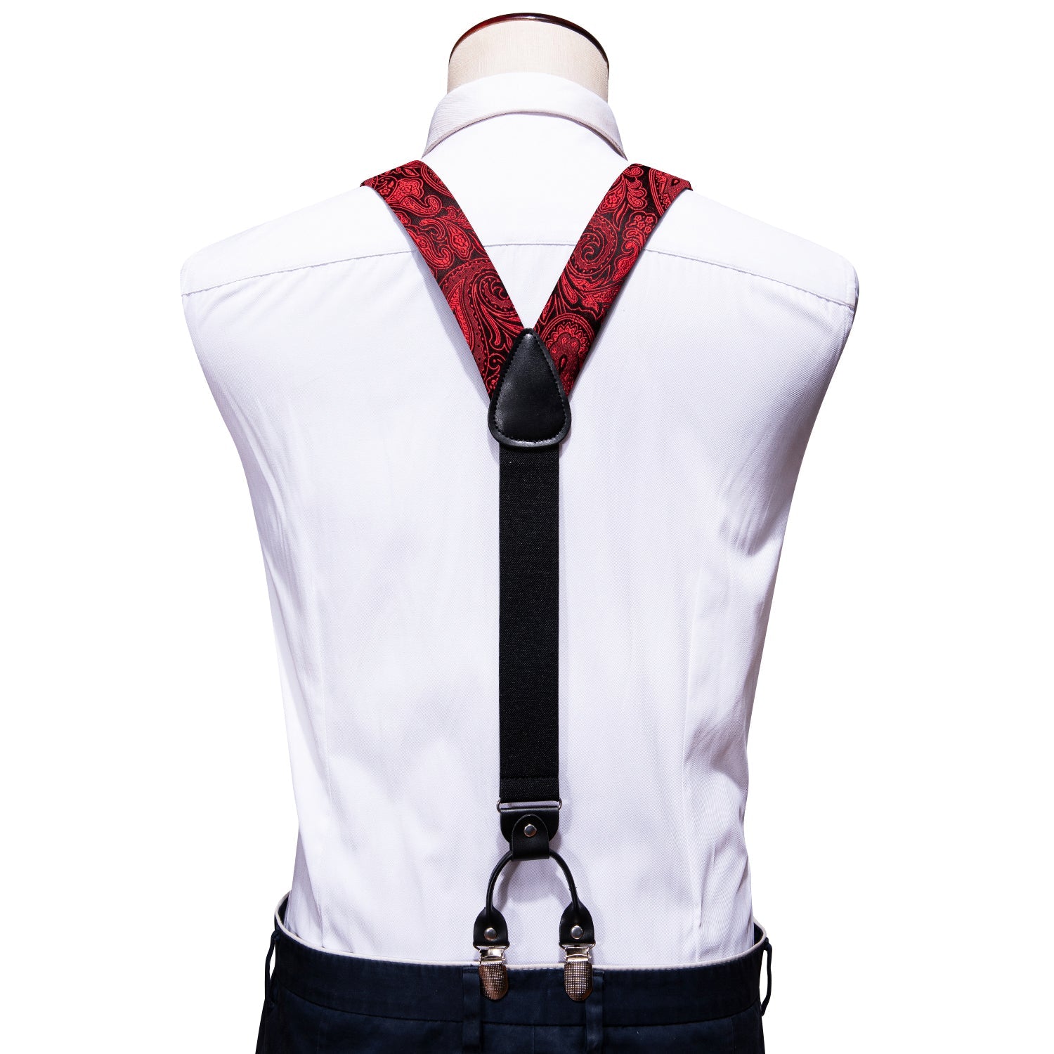 GentCrest Black Paisley Suspenders - Image 7