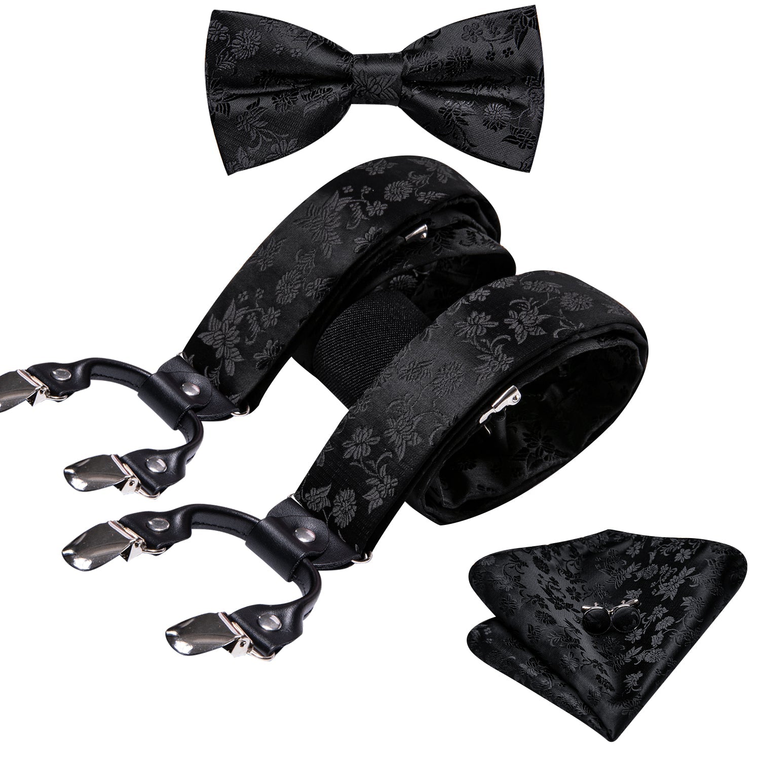 GentCrest Black Floral Suspenders - Image 7
