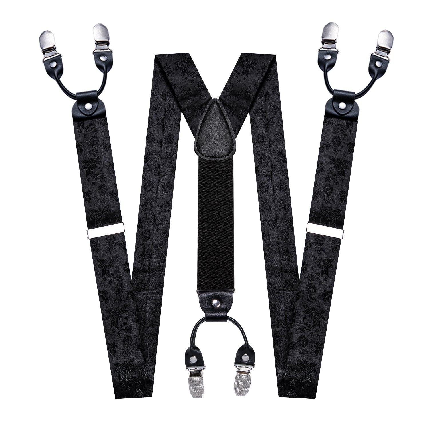 GentCrest Black Floral Suspenders - Image 2