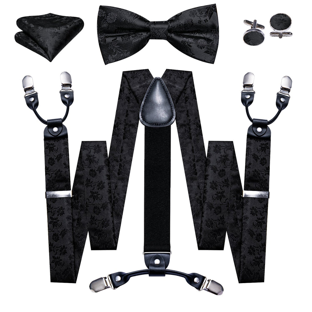 GentCrest Black Floral Suspenders - Image 3