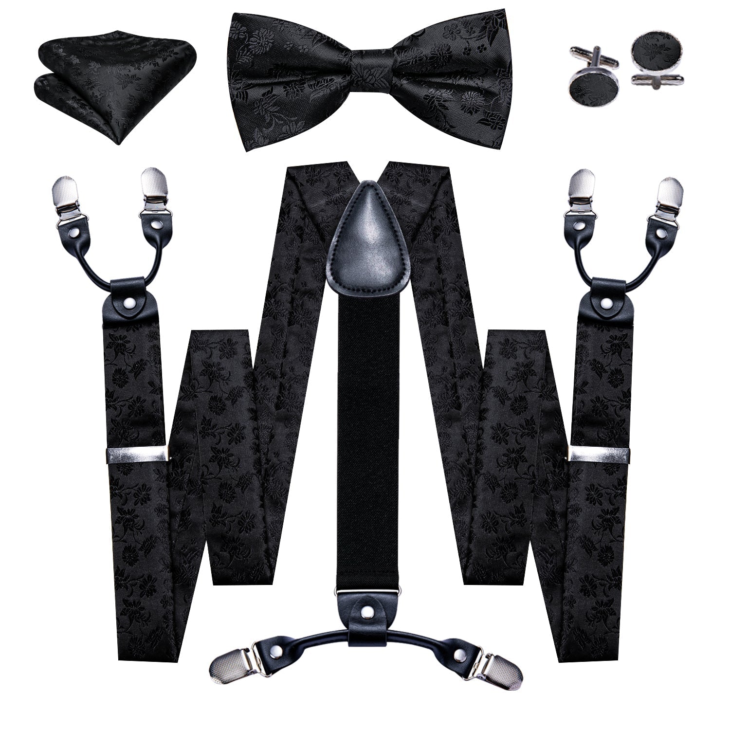 GentCrest Black Floral Suspenders - Image 3