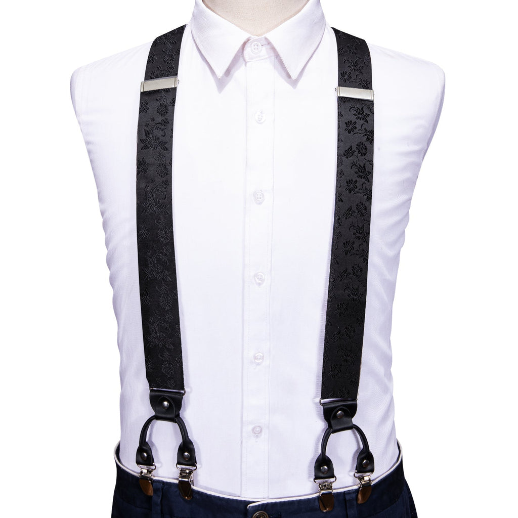 GentCrest Black Floral Suspenders - Image 4
