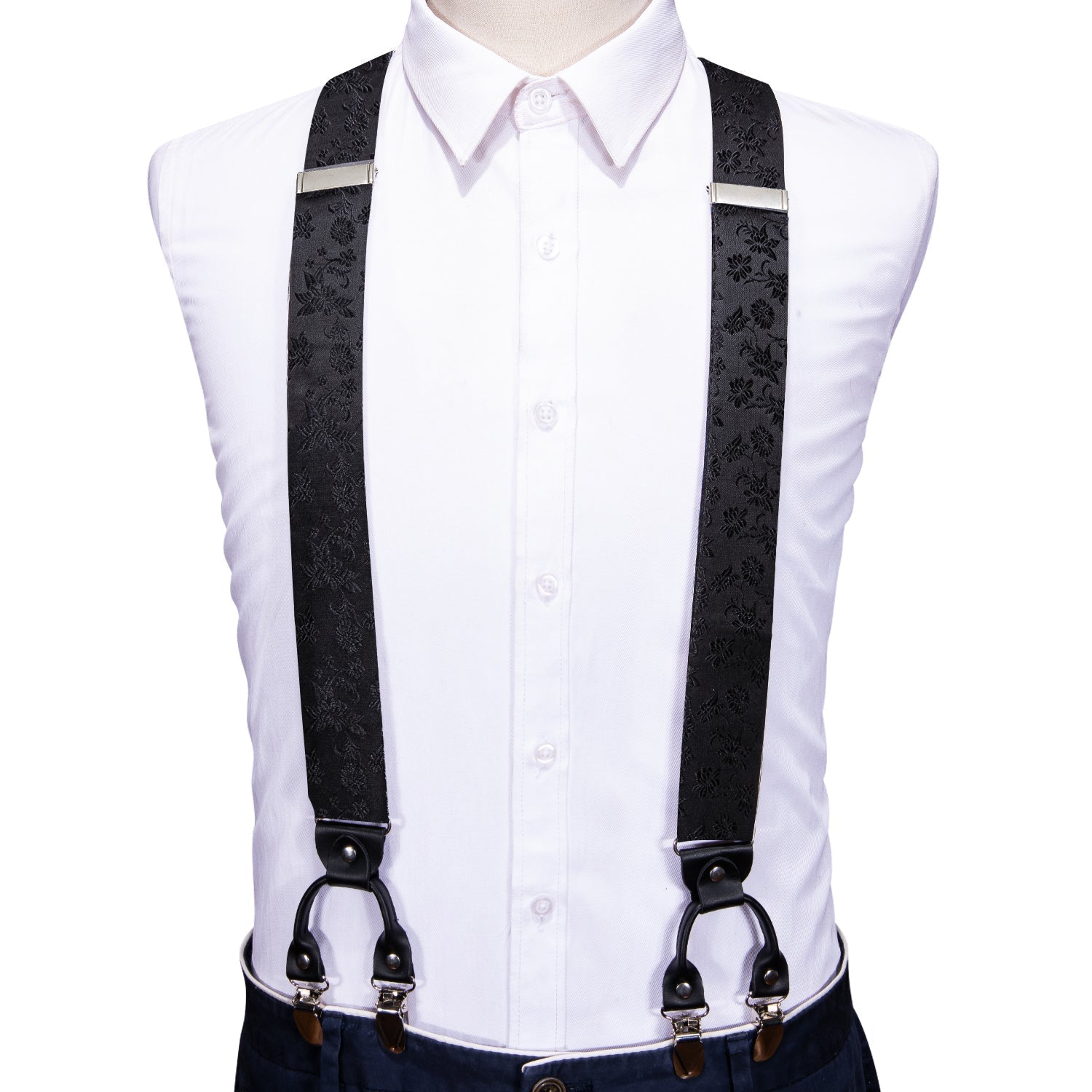 GentCrest Black Floral Suspenders - Image 4