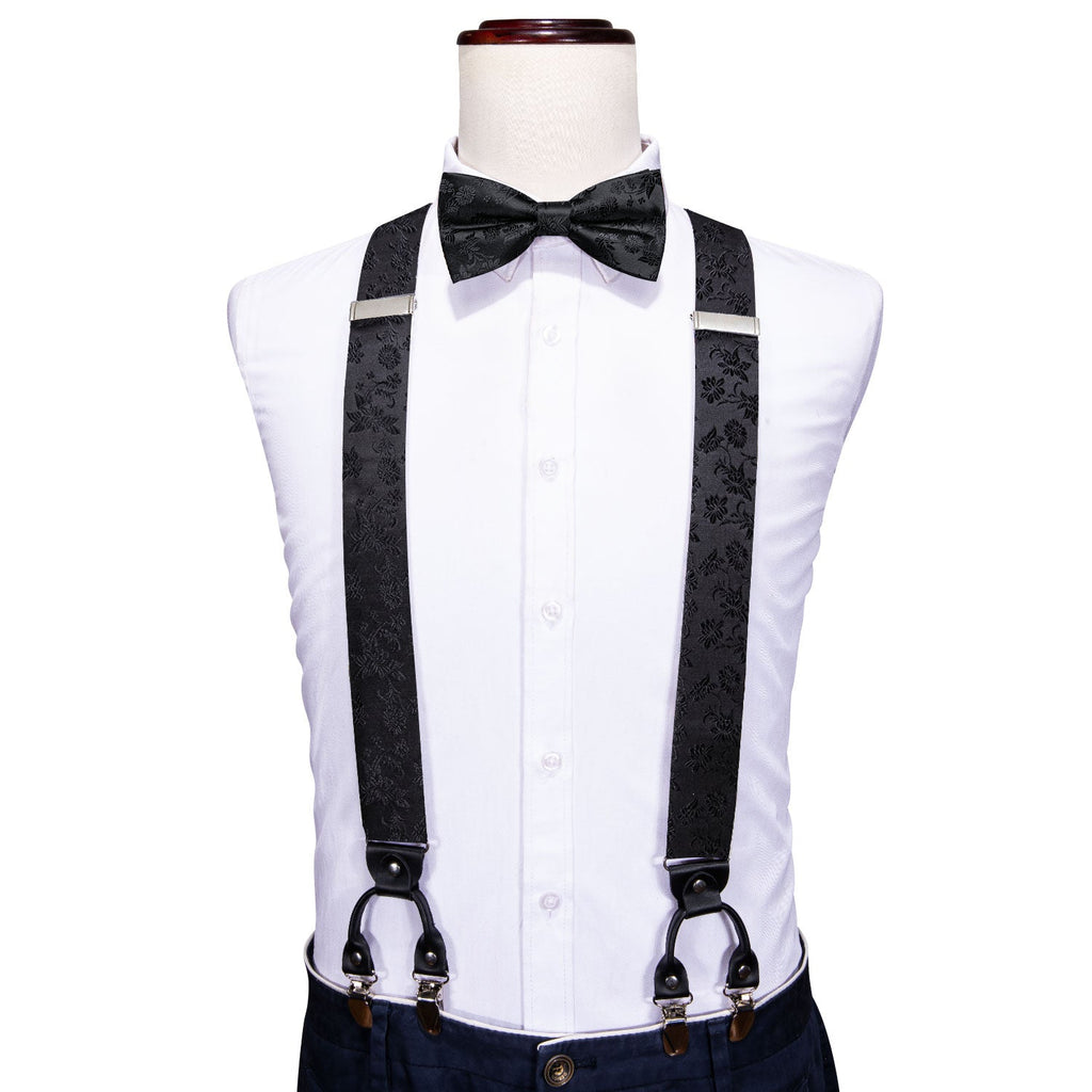 GentCrest Black Floral Suspenders - Image 1