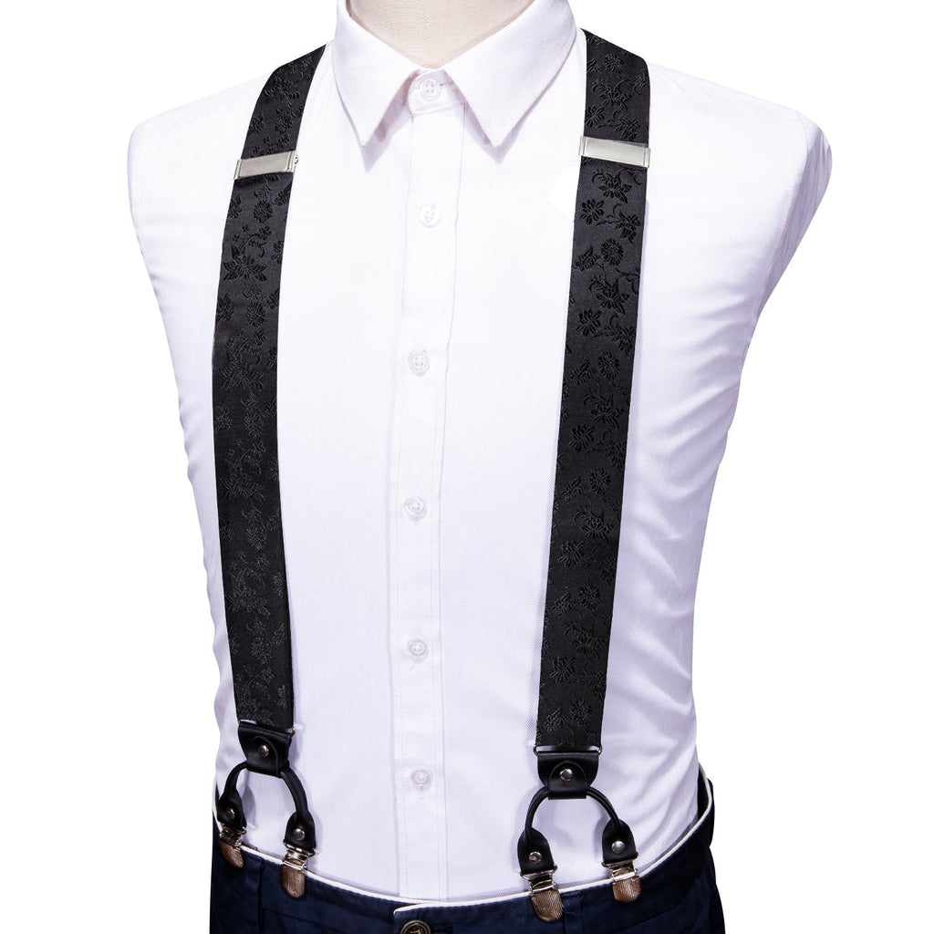 GentCrest Black Floral Suspenders - Image 5