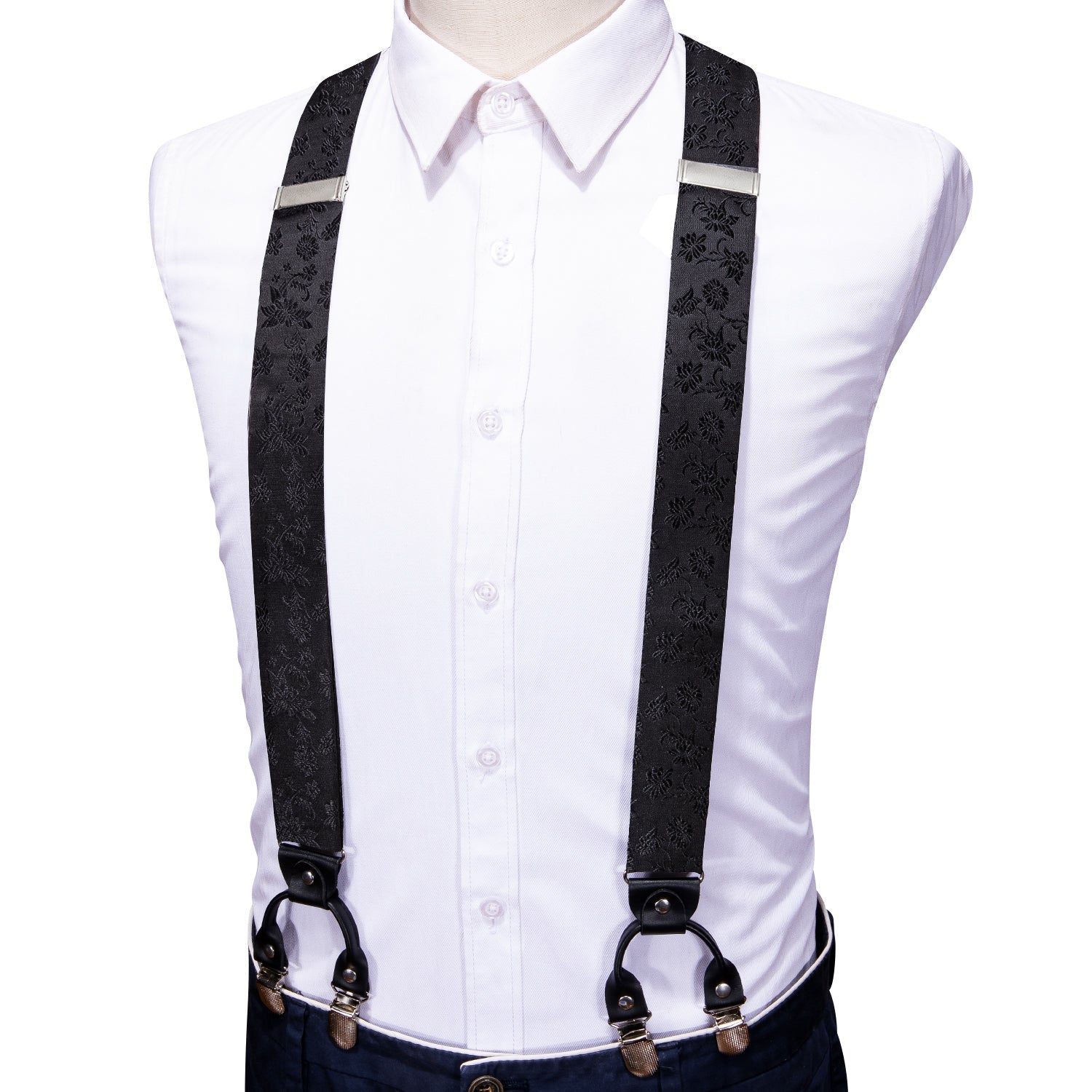 GentCrest Black Floral Suspenders - Image 5