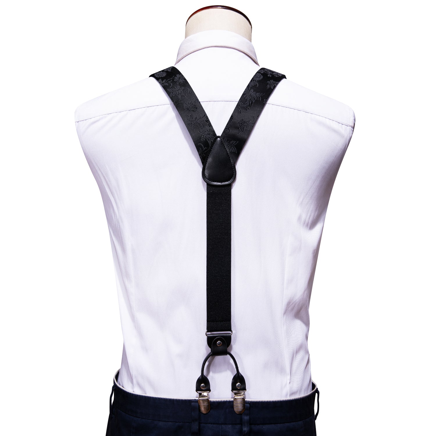 GentCrest Black Floral Suspenders - Image 6