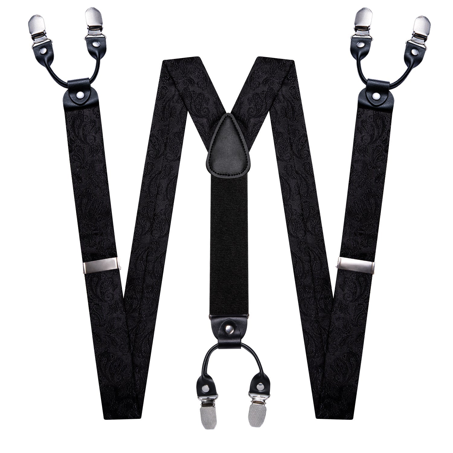 GentCrest Black Paisley Suspenders - Image 3