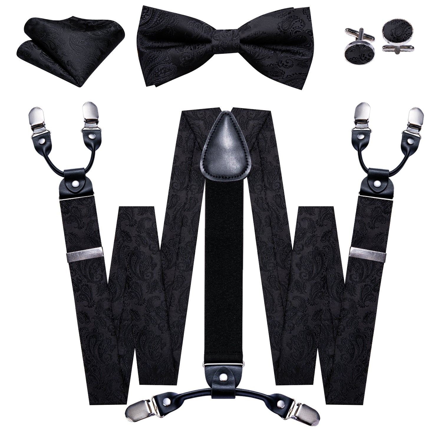 GentCrest Black Paisley Suspenders - Image 2