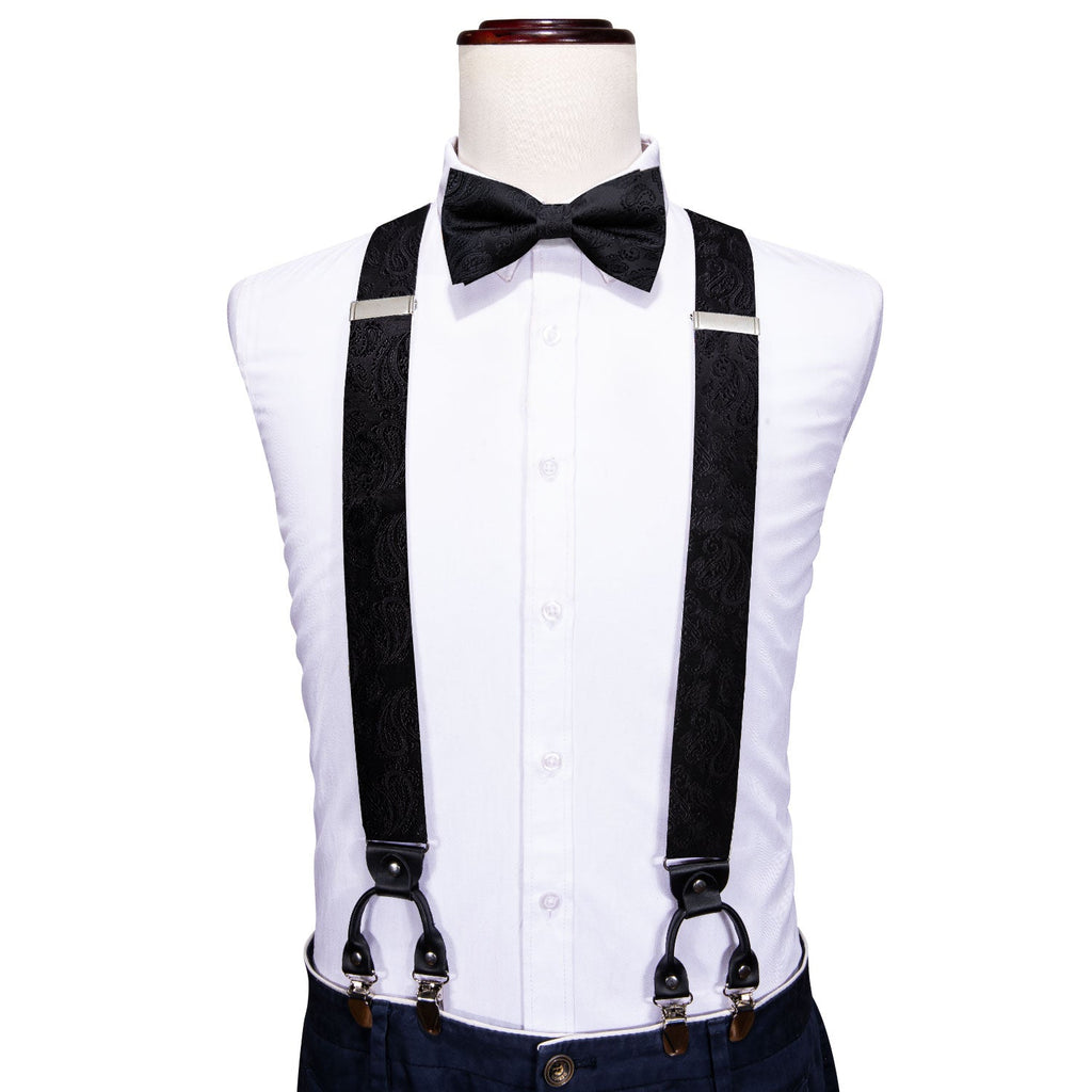 GentCrest Black Paisley Suspenders - Image 1
