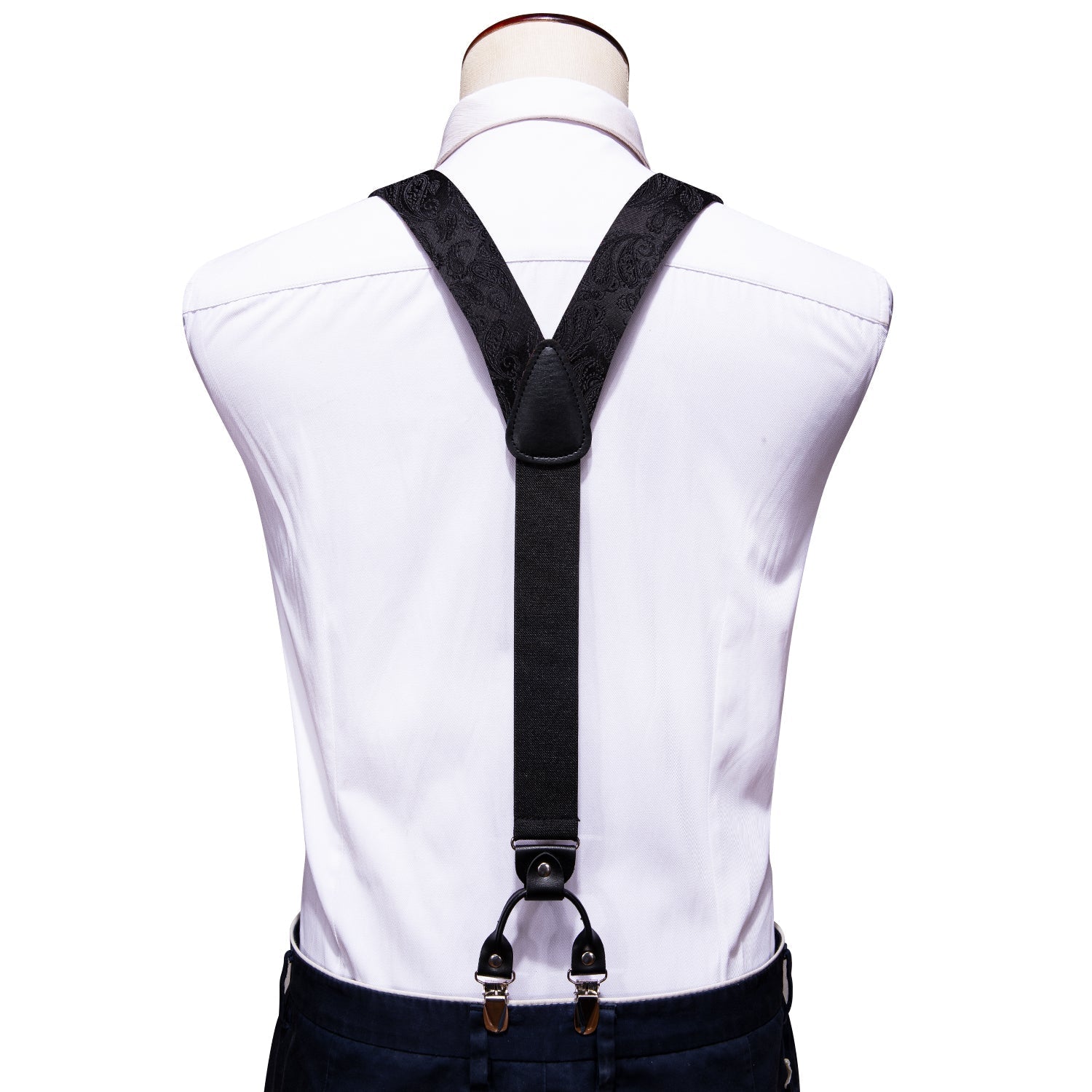 GentCrest Black Paisley Suspenders - Image 5