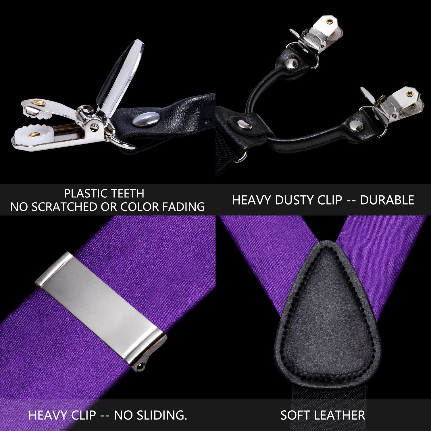 GentCrest Purple Solid Suspenders - Image 4
