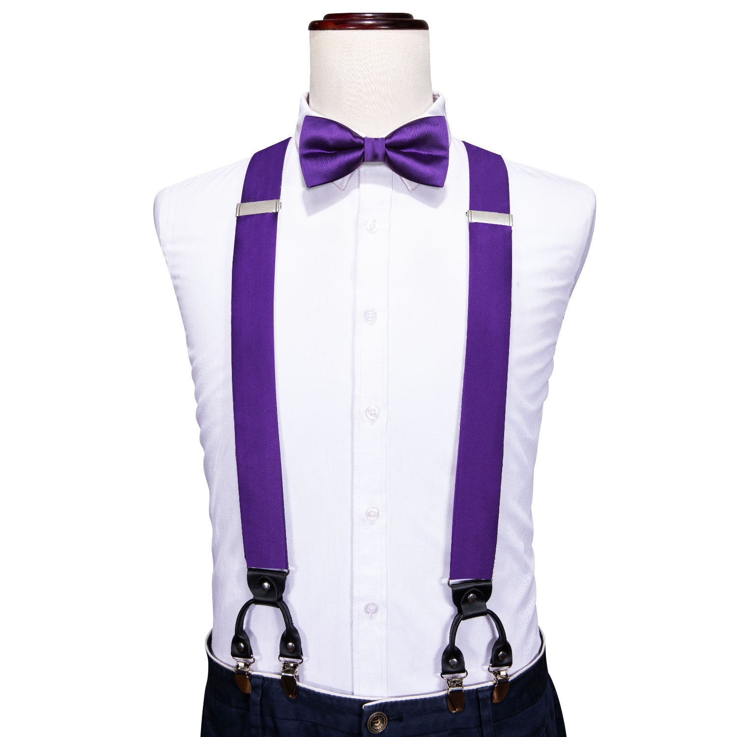 GentCrest Purple Solid Suspenders - Image 1