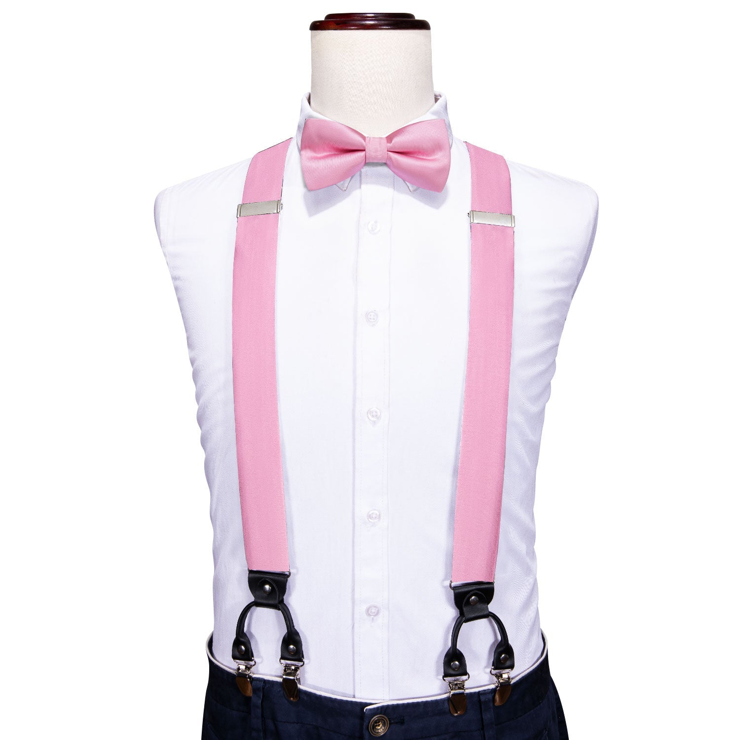 GentCrest Pink Solid Suspenders - Image 1
