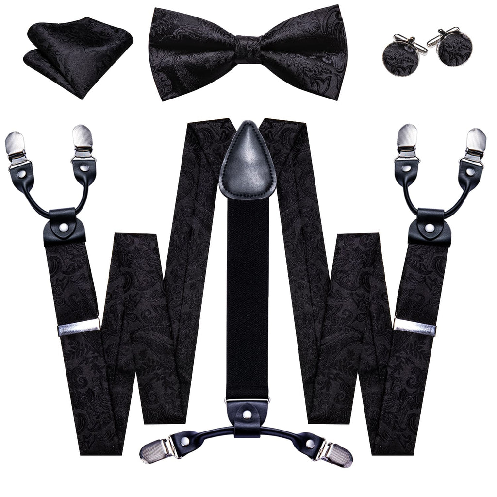 GentCrest Black Floral Suspenders - Image 1