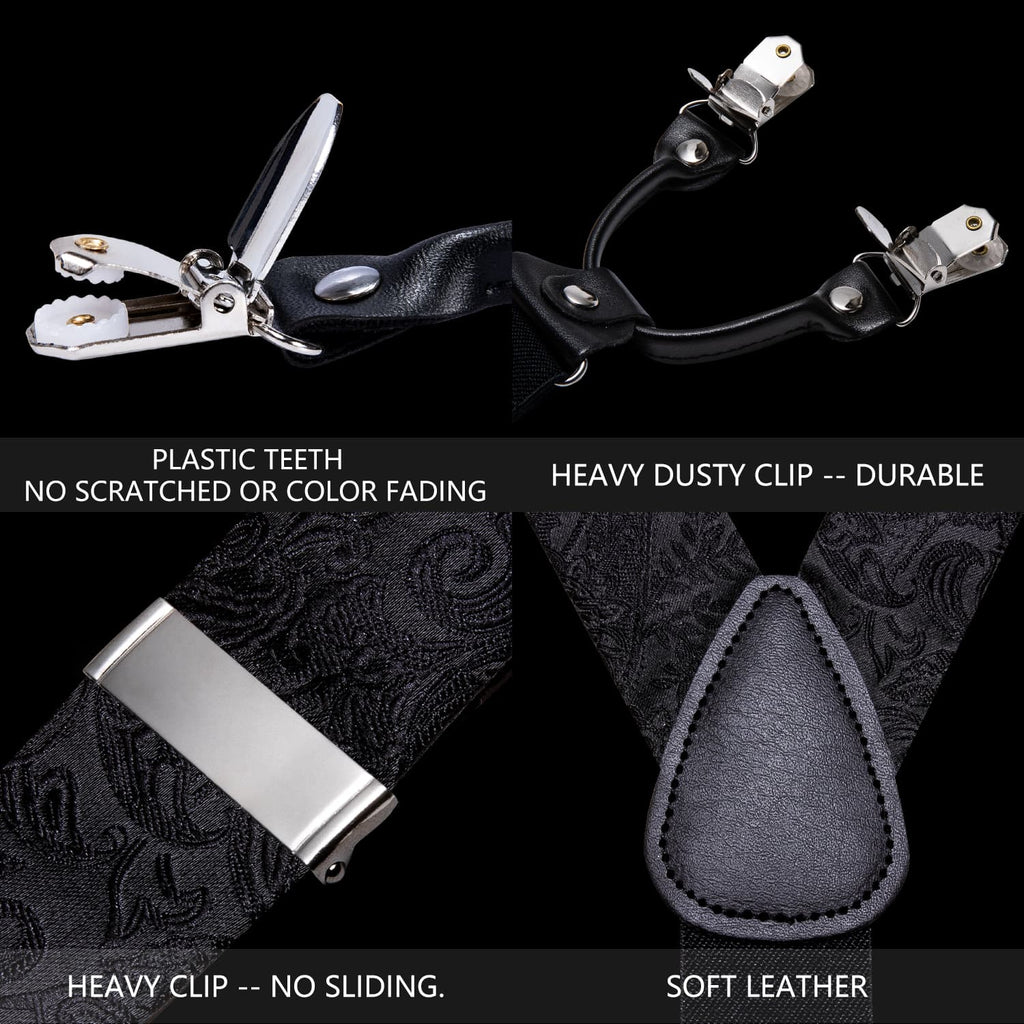 GentCrest Black Floral Suspenders - Image 5