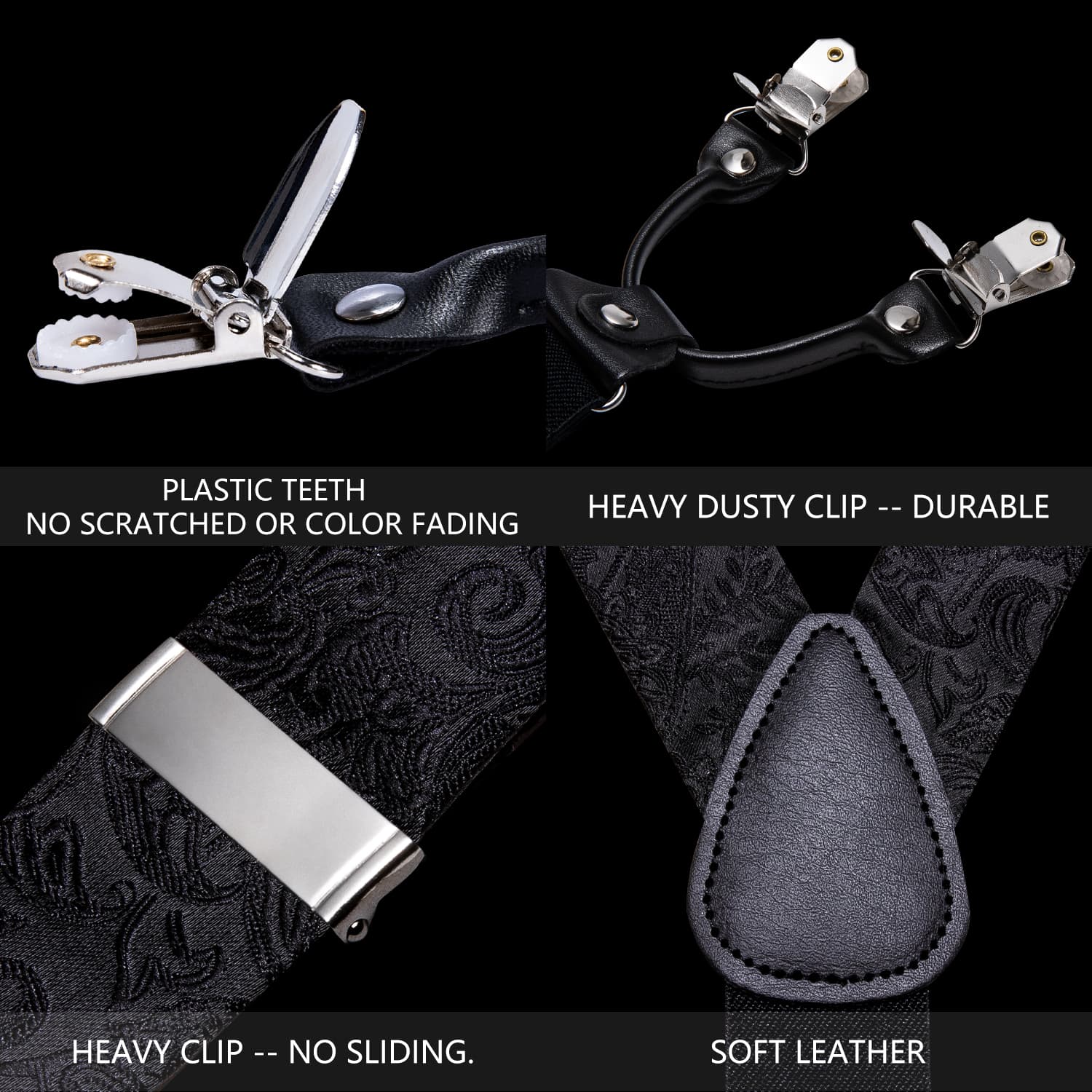GentCrest Black Floral Suspenders - Image 5