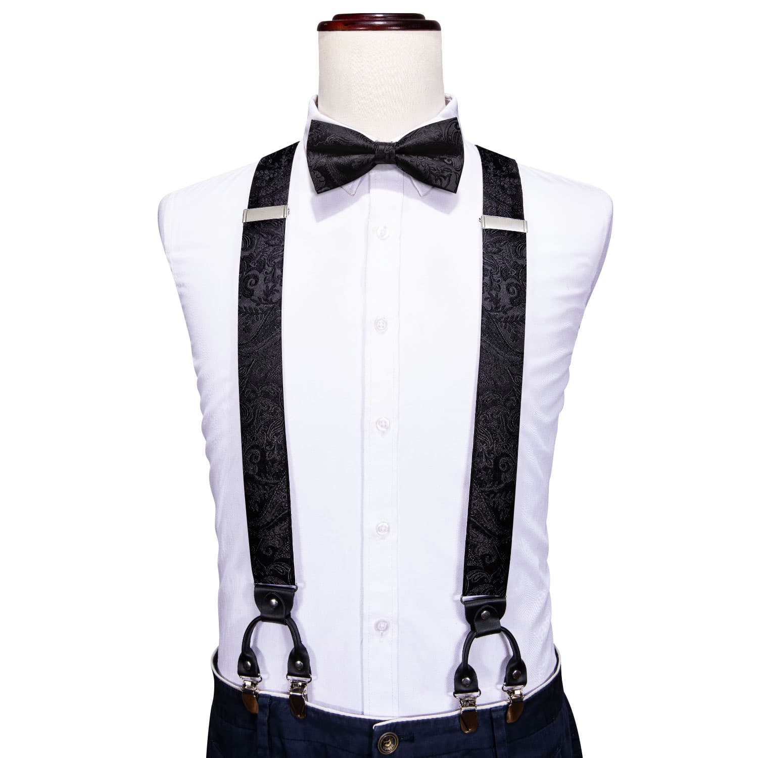 GentCrest Black Floral Suspenders - Image 3