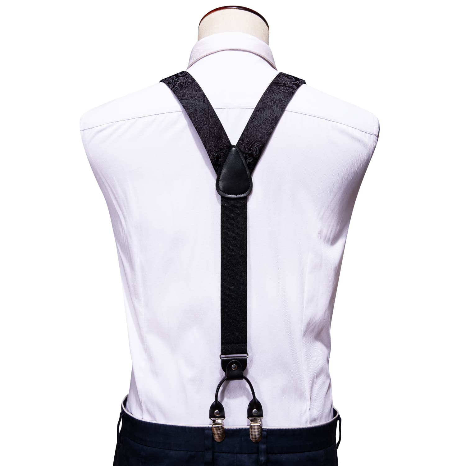 GentCrest Black Floral Suspenders - Image 4