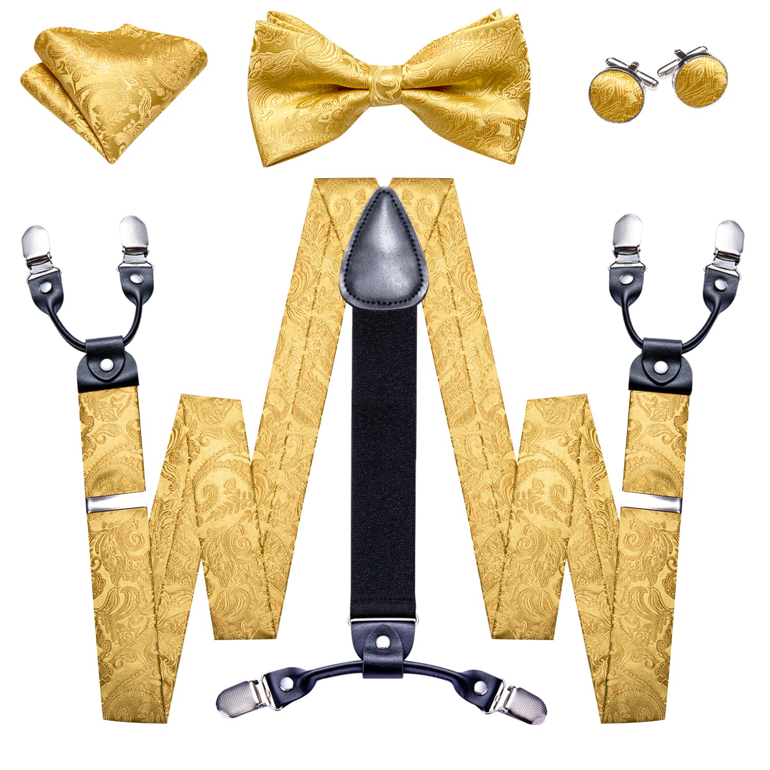 GentCrest Yellow Floral Suspenders - Image 1