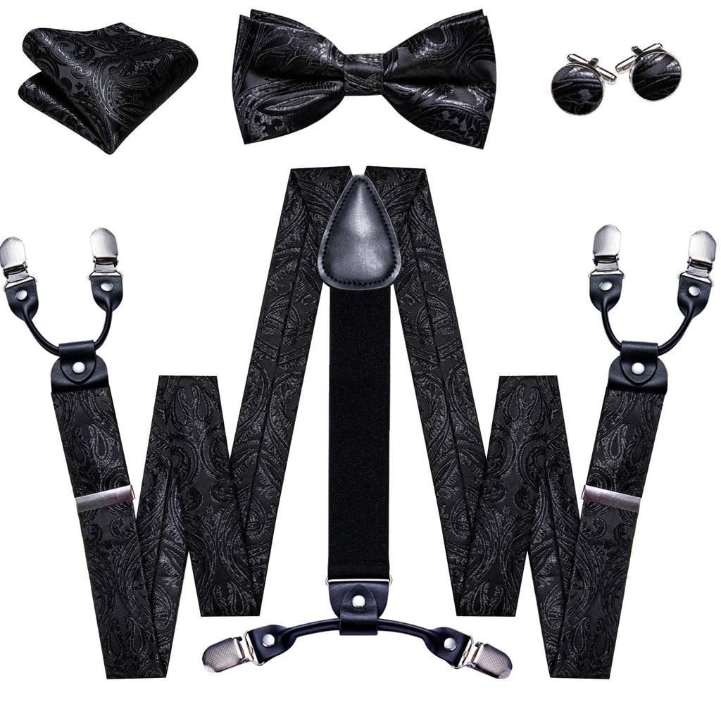 GentCrest Black Paisley Suspenders - Image 1