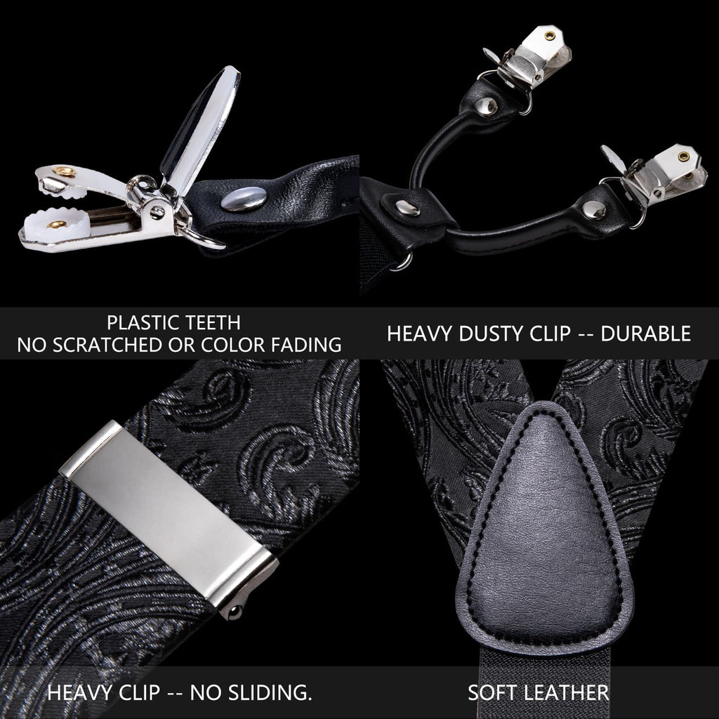 GentCrest Black Paisley Suspenders - Image 4
