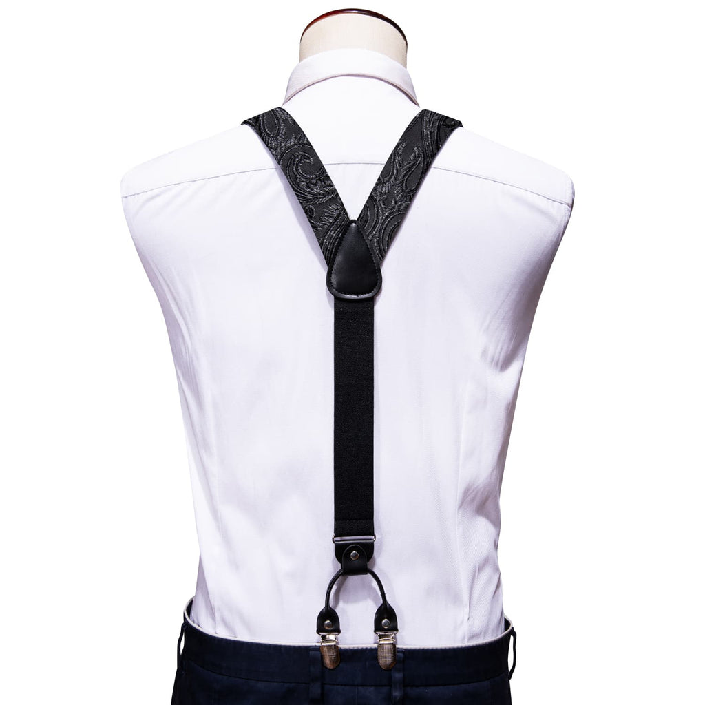 GentCrest Black Paisley Suspenders - Image 3