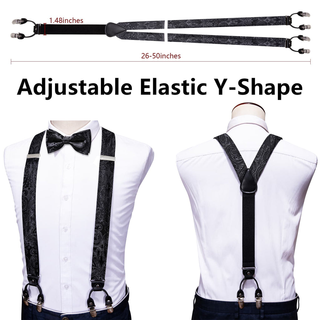 GentCrest Black Paisley Suspenders - Image 5