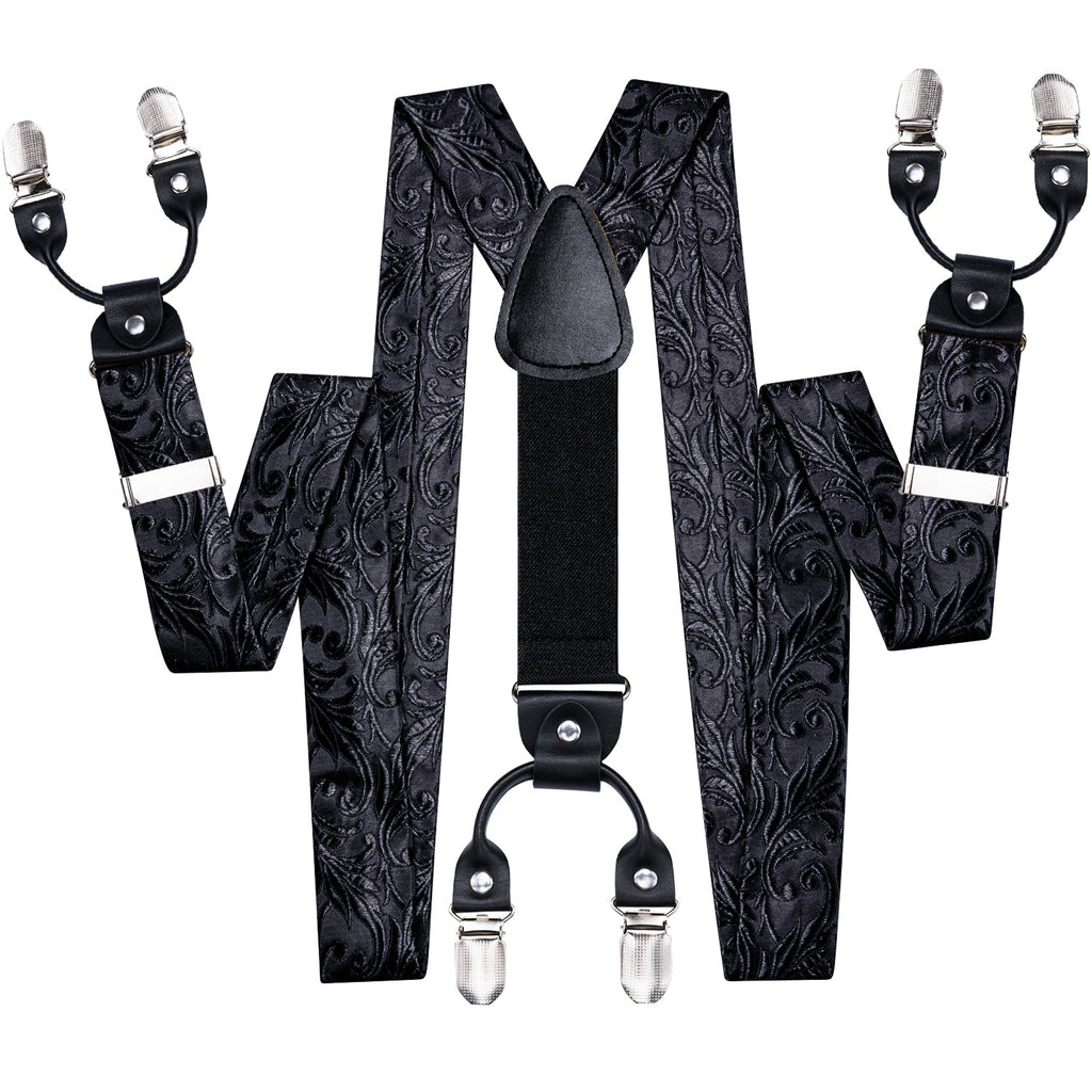 GentCrest Black Floral Suspenders - Image 3