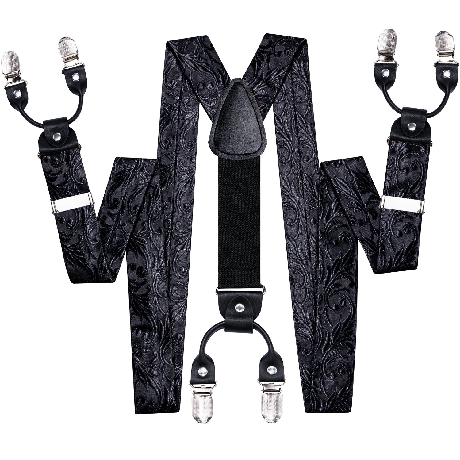 GentCrest Black Floral Suspenders - Image 3