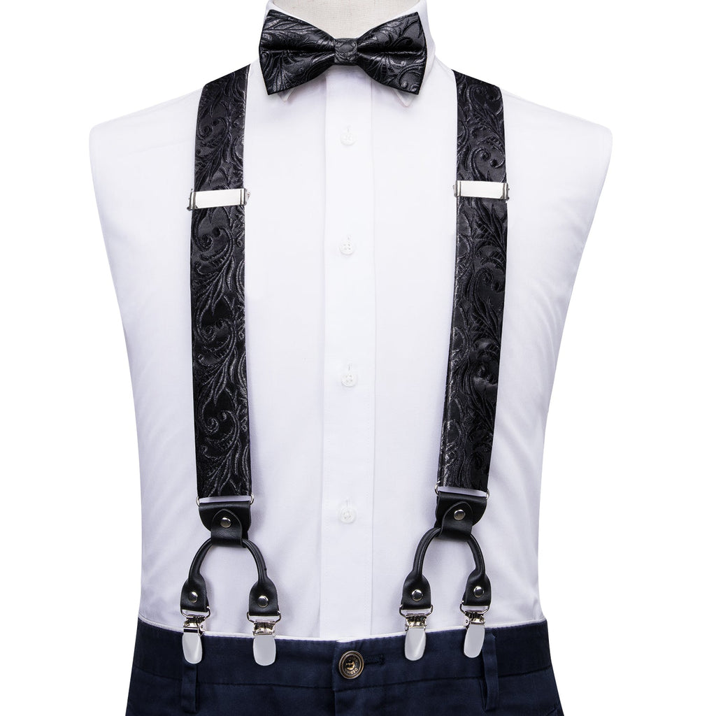 GentCrest Black Floral Suspenders - Image 1