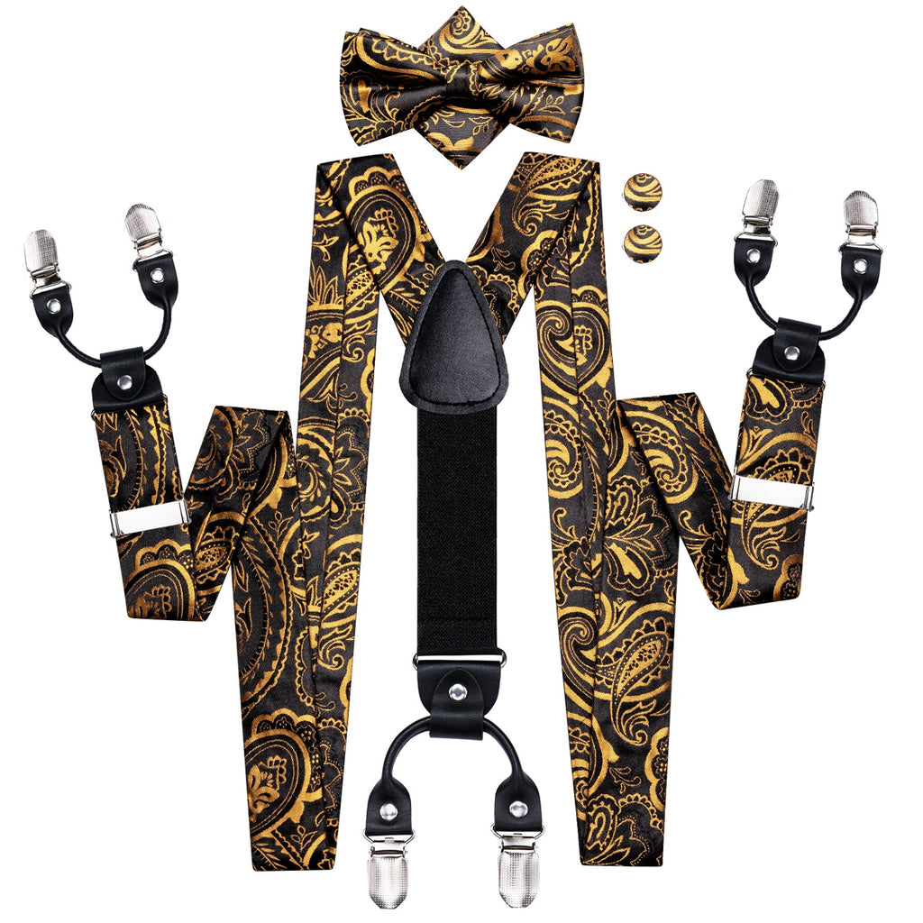 GentCrest Black Paisley Suspenders - Image 2