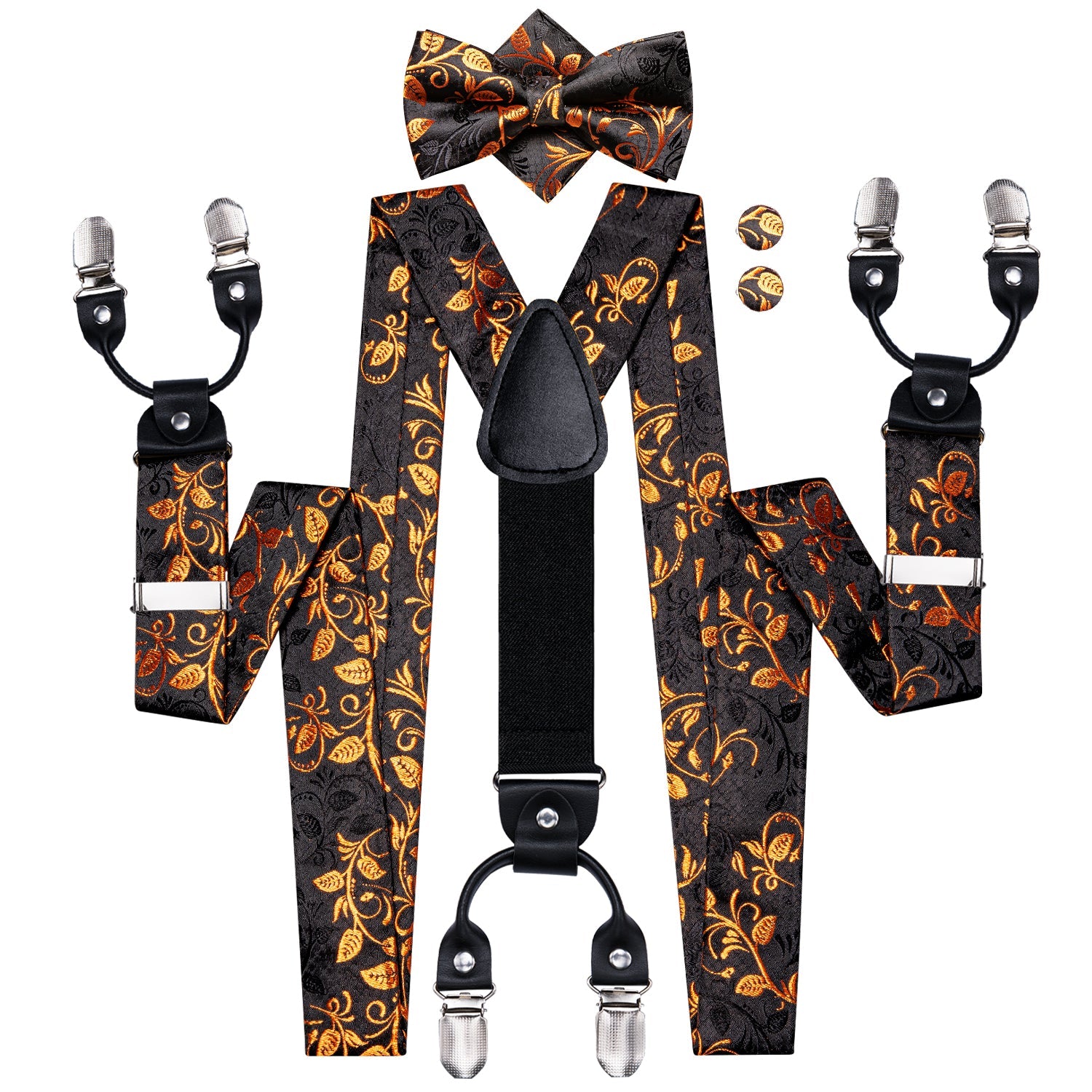 GentCrest Black Floral Suspenders - Image 2