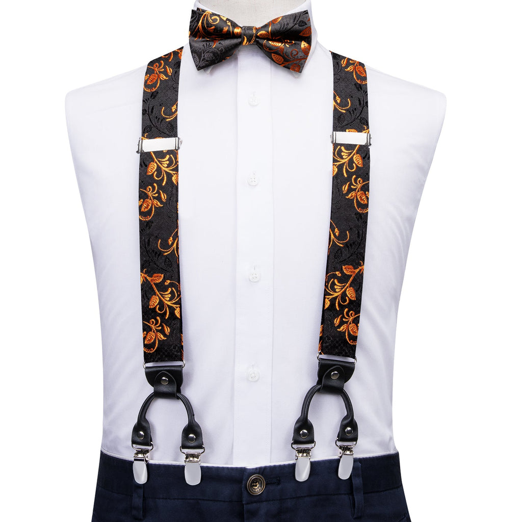 GentCrest Black Floral Suspenders - Image 1