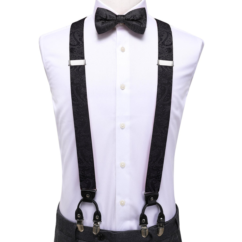 GentCrest Black Paisley Suspenders - Image 2