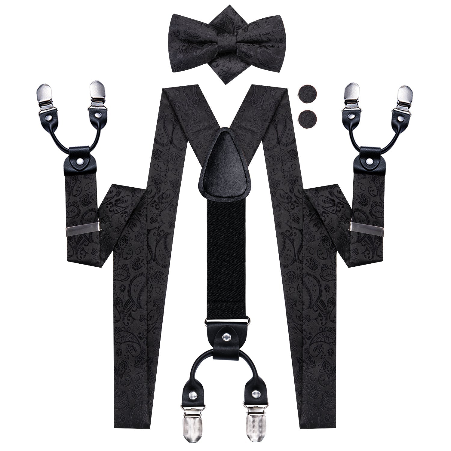 GentCrest Black Paisley Suspenders - Image 4