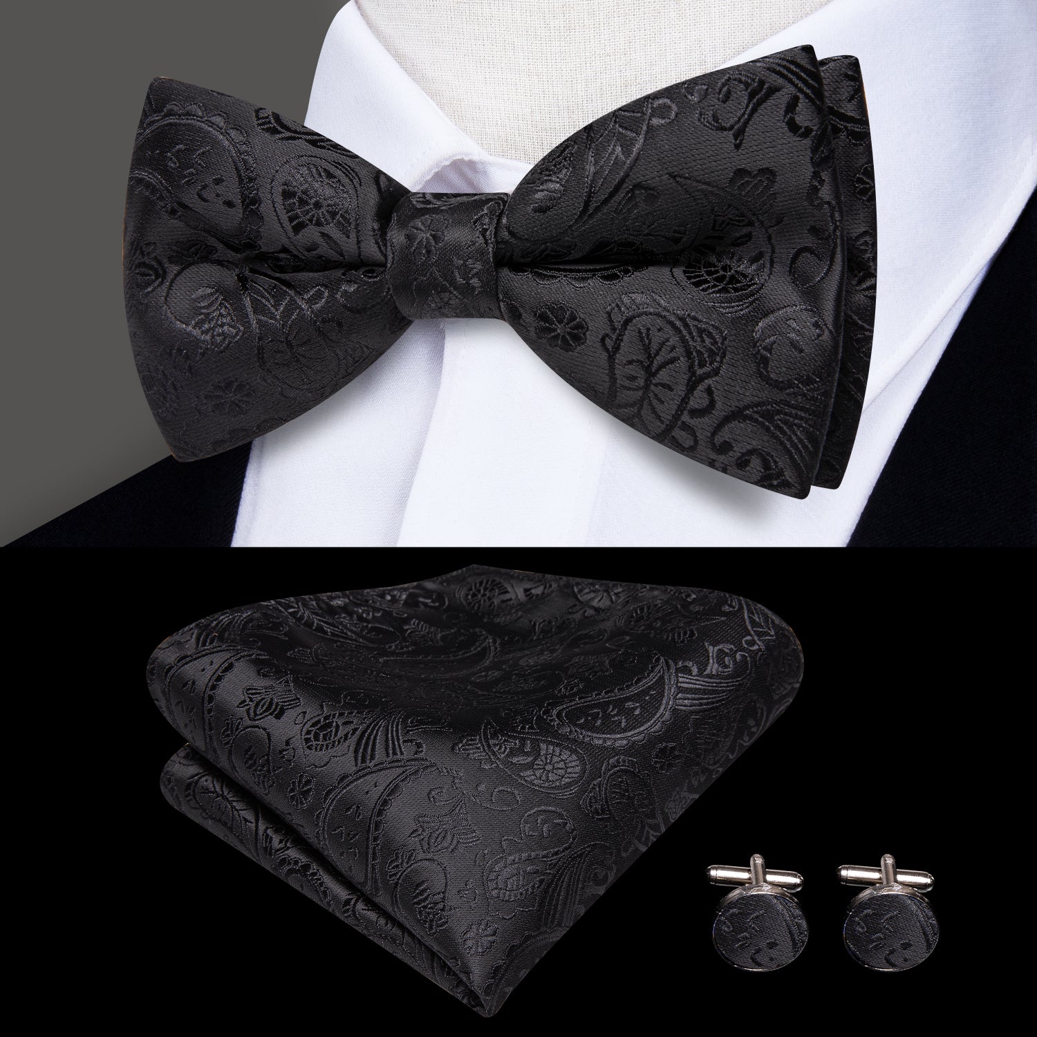 GentCrest Black Paisley Suspenders - Image 5