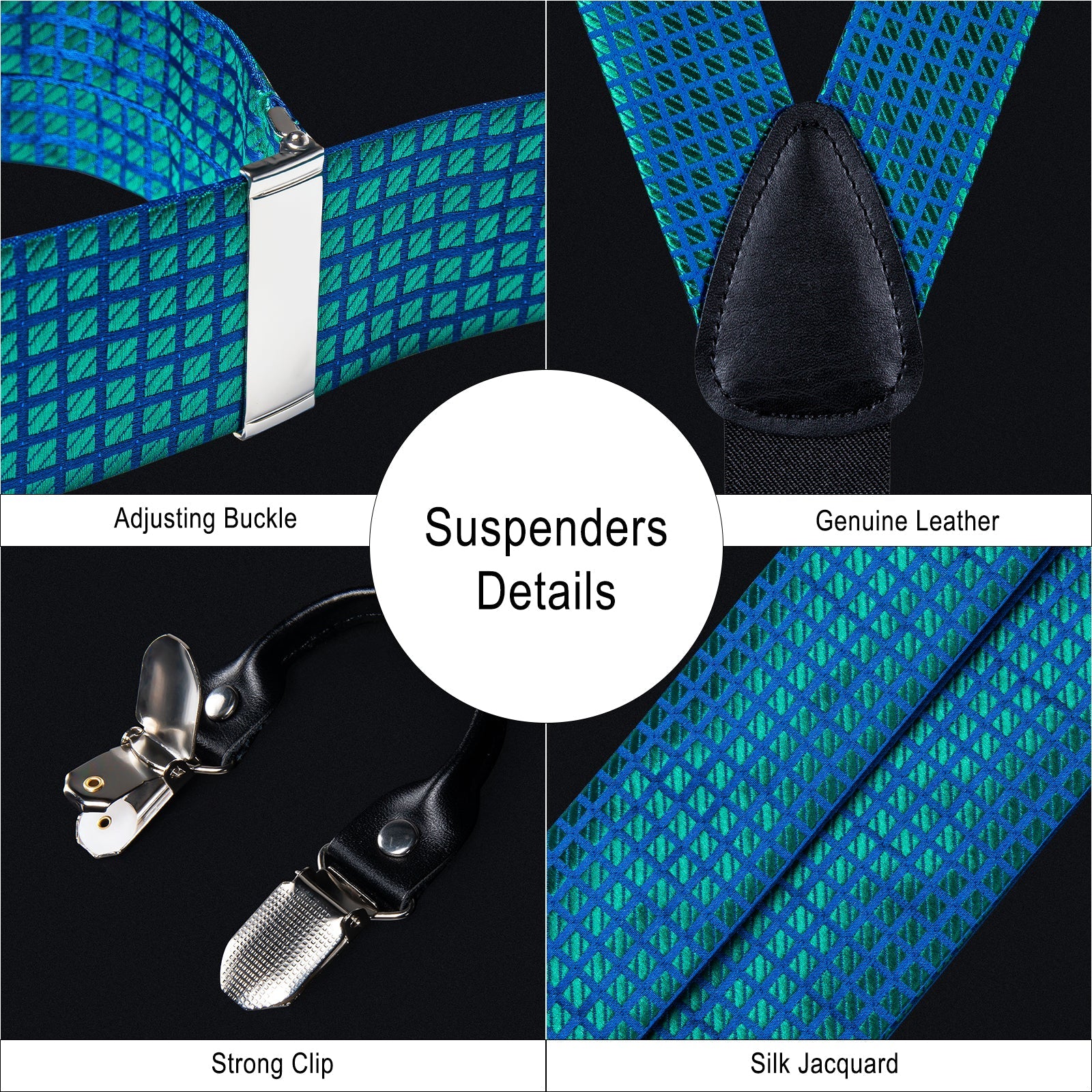 GentCrest Blue Plaid Suspenders - Image 3