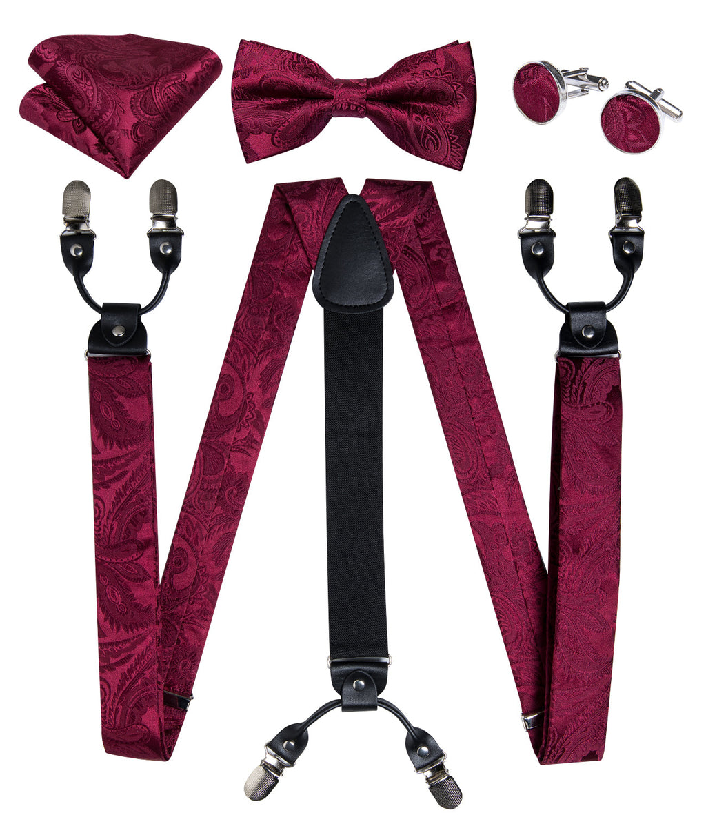GentCrest Burgundy Floral Suspenders - Image 2