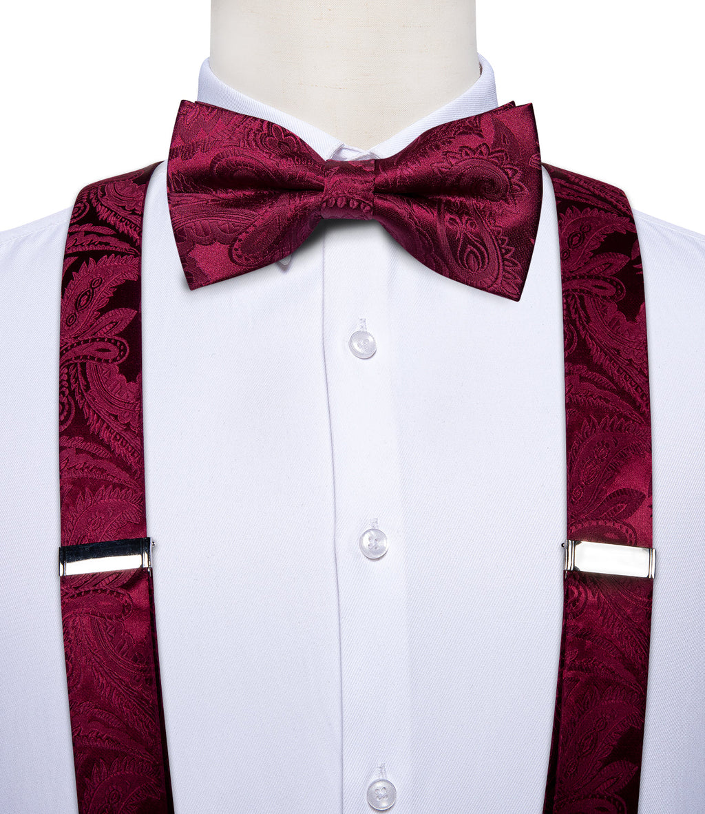 GentCrest Burgundy Floral Suspenders - Image 4